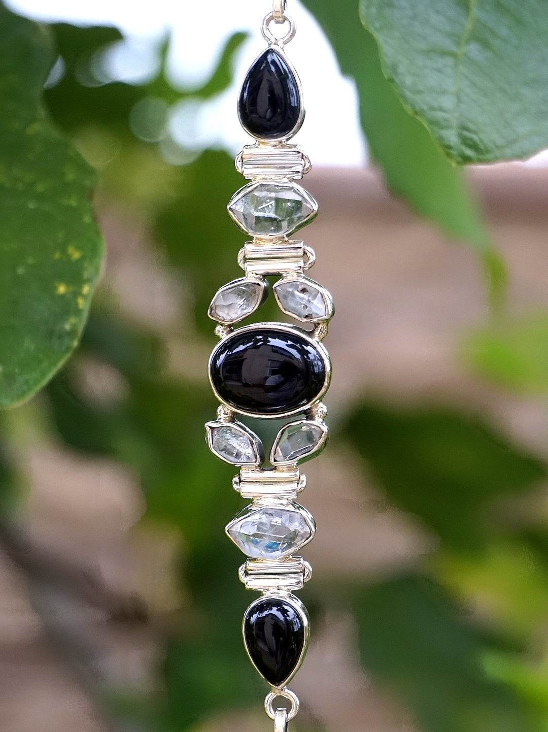 Black online Diamond and Herkimer Bracelet